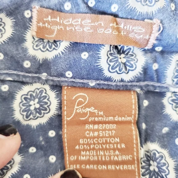 Paige Hidden Hills High rise boot cut jean  30 - Picture 8 of 8